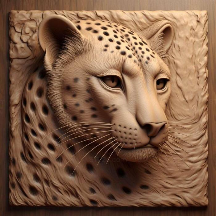 Nature and animals (st Cheetah 3, NATURE_6215) 3D models for cnc